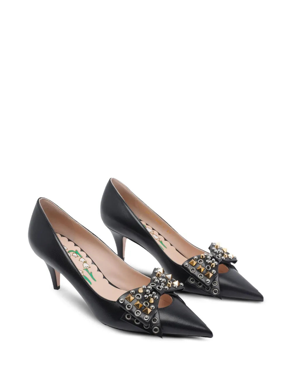 Valentino Garavani 65mm studded-bow pumps - Image 4
