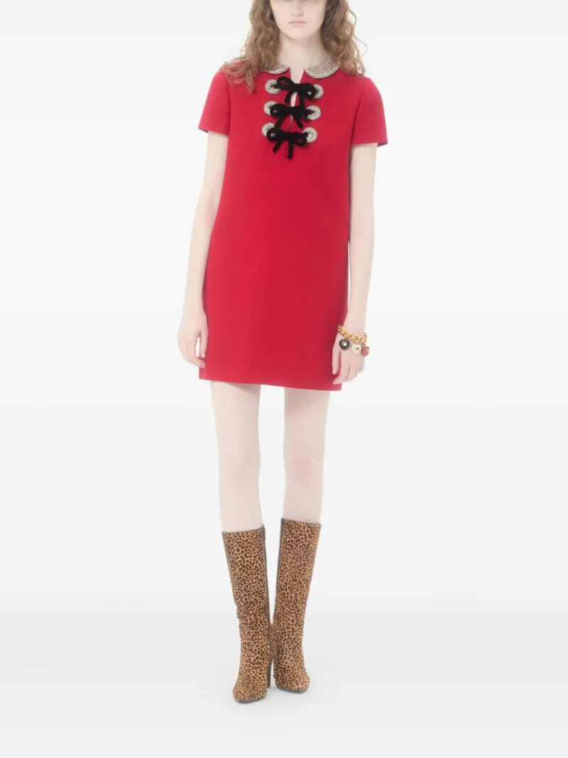 Valentino Garavani  embroidered crepe couture mini dress