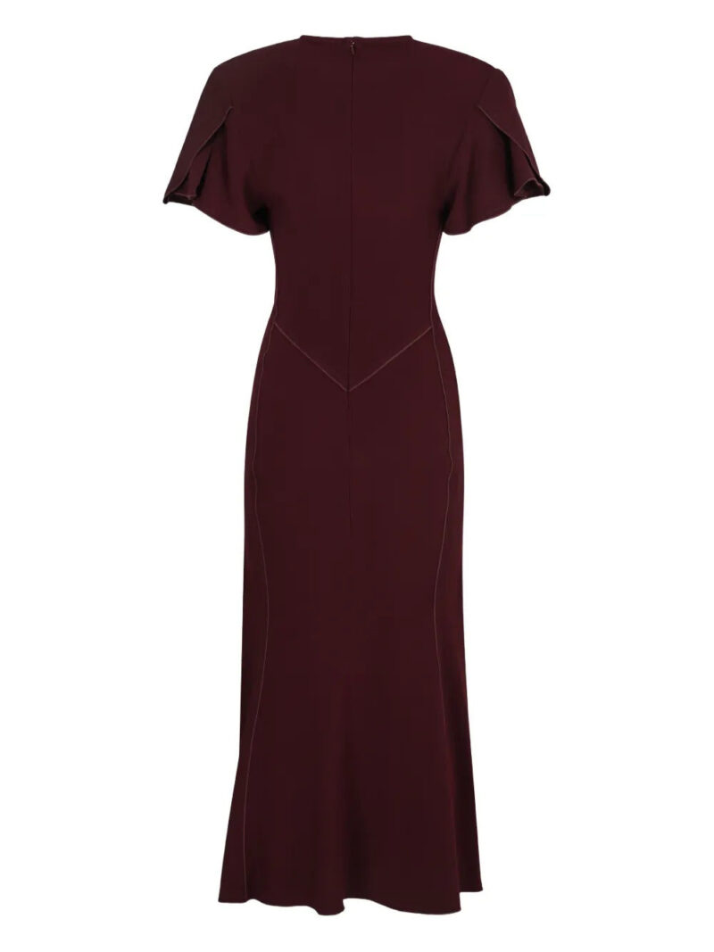 Victoria Beckham V-neck pleated midi dress
