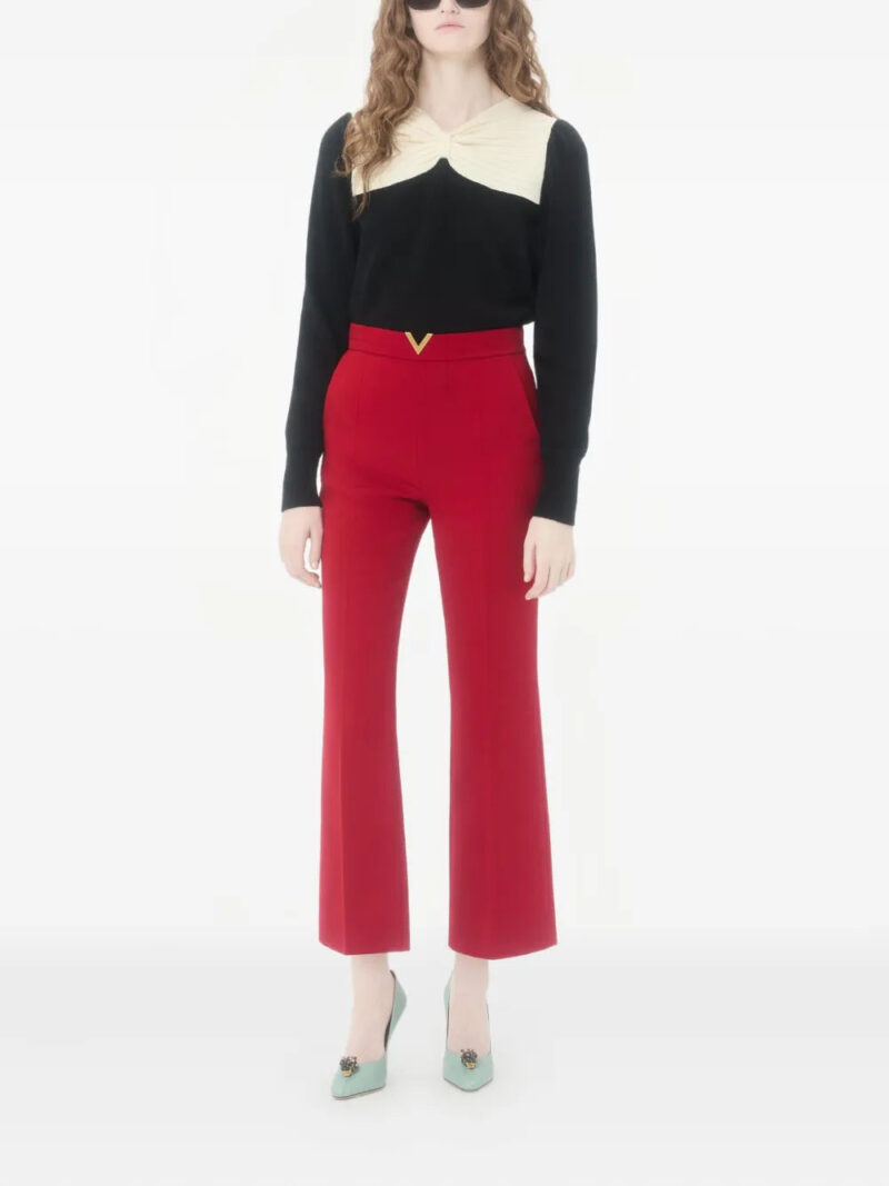 Valentino Garavani  V-detail wool crepe trousers