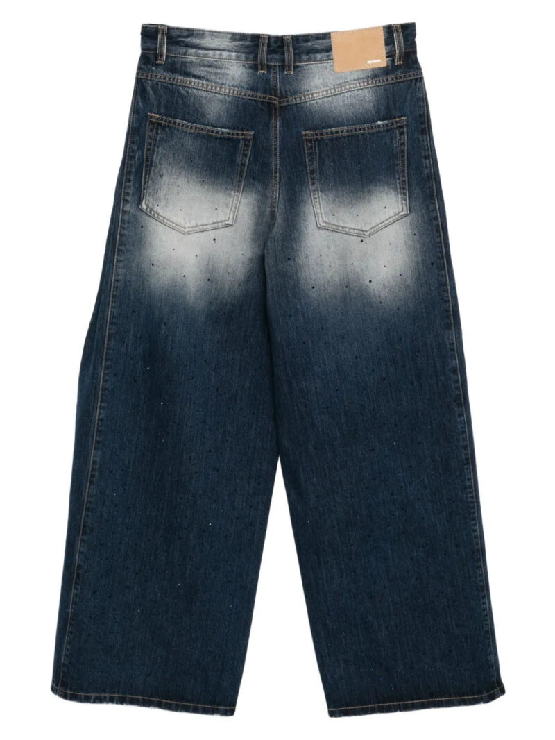 We11done rhinestone straight-leg jeans