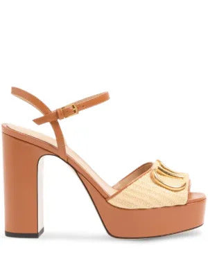 Valentino Garavani logo-plaque platform sandals