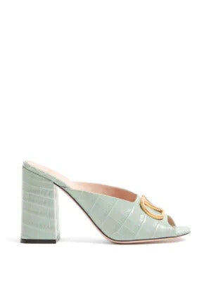 Valentino Garavani  VLogo Signature Slide Sandals In Printed Calfskin 95MM