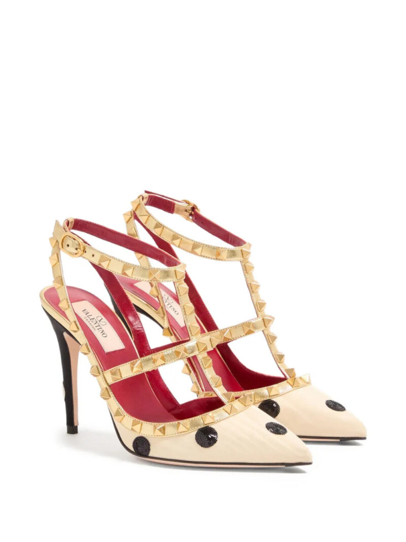 Valentino Garavani Rockstud pumps with plus de pois embroidery