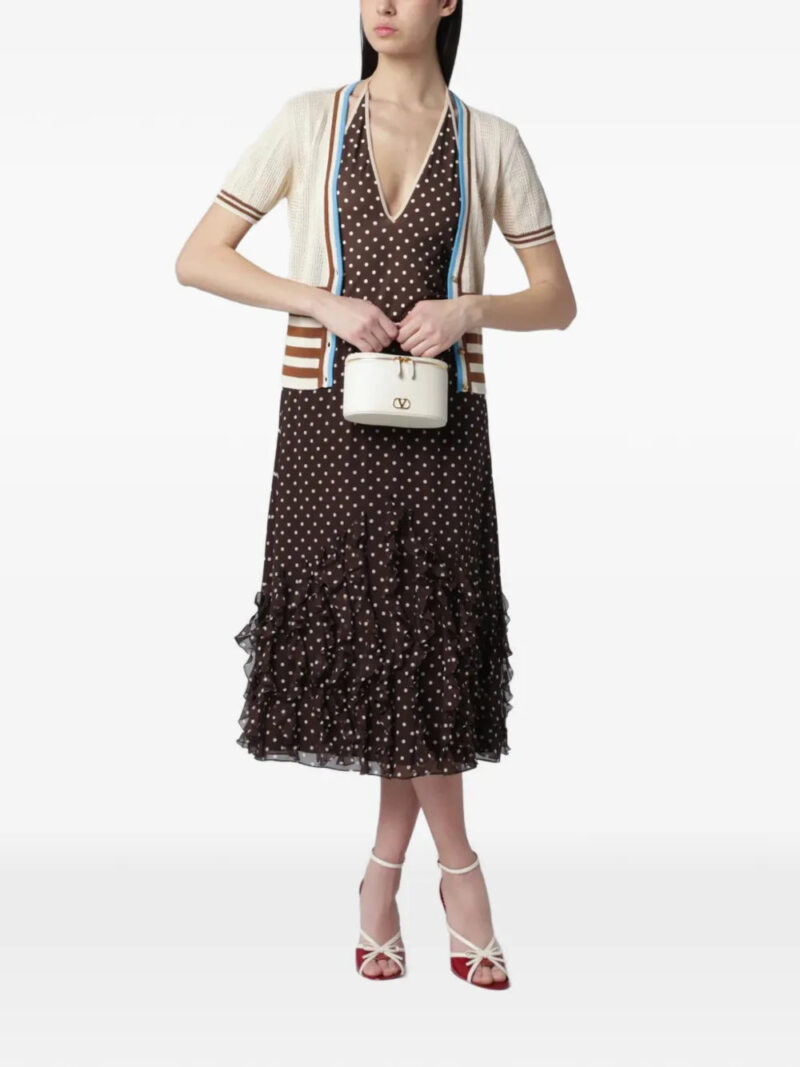 Valentino Garavani polka dot ruffled midi skirt