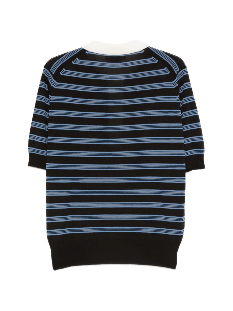 Wales Bonner  Breeze striped-pattern polo top