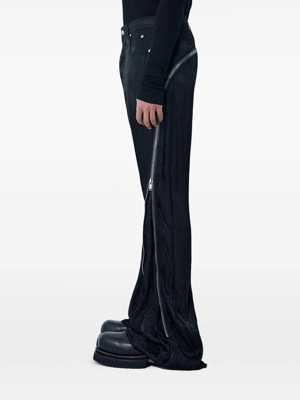 Rick Owens crinkled side-zip trousers - Image 4