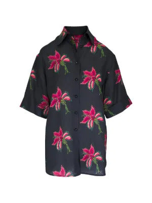 Valentino Garavani floral short-sleeves blouse