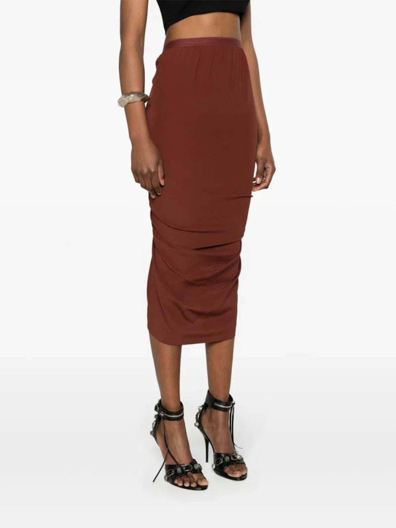 Rick Owens Shrimp draped midi skirt