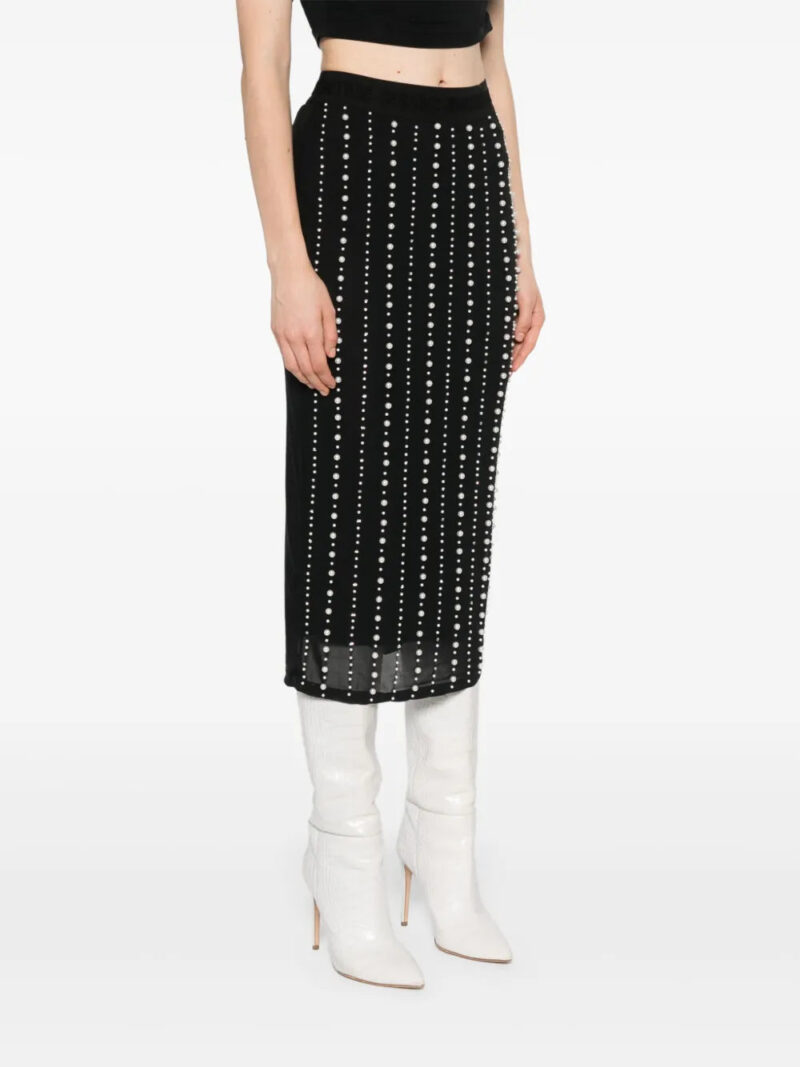 Versace Jeans Couture  pearl-embellished midi skirt
