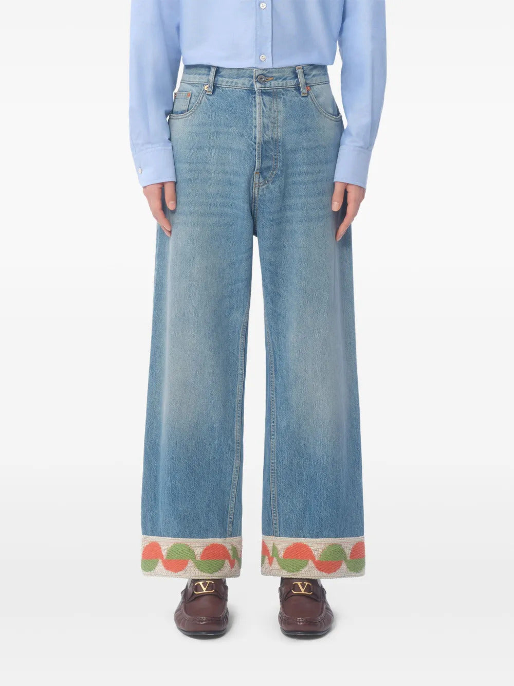 Valentino Garavani jacquard-hem jeans - Image 3