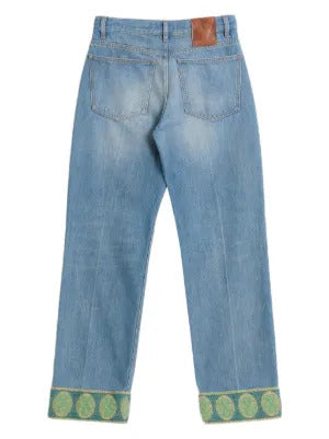 Valentino Garavani  jacquard-trim jeans