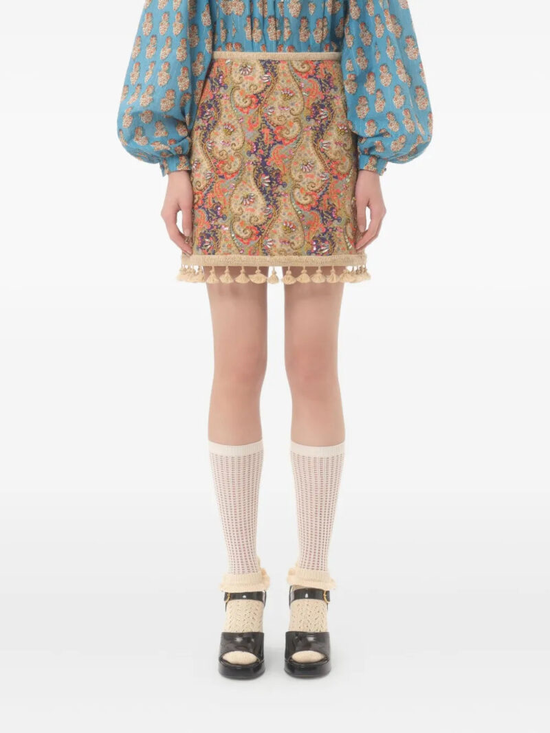 Valentino Garavani Voyage Imaginaire-print embroidered skirt
