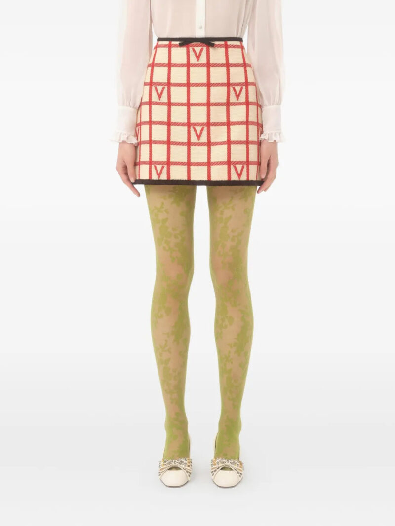 Valentino Garavani  grid-patterned mini skirt