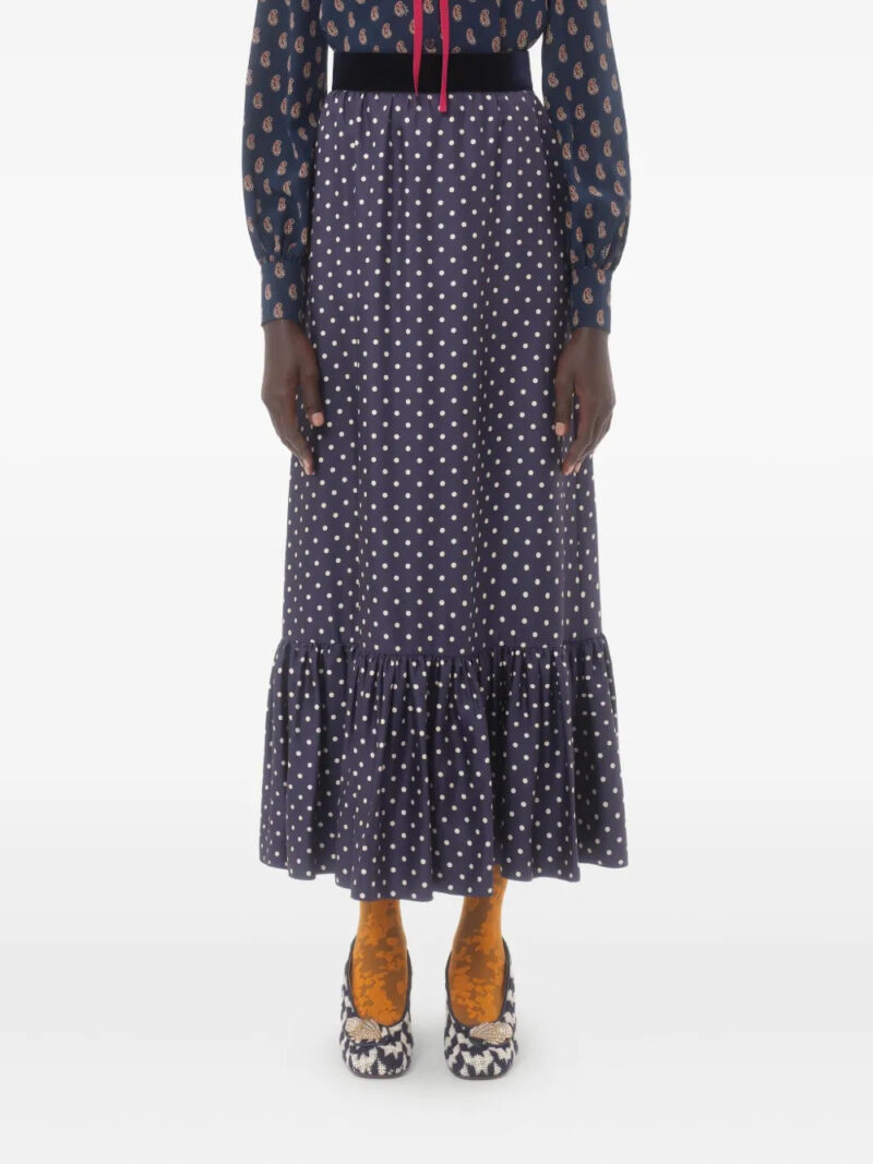 Valentino Garavani Plus de Pois twill midi skirt