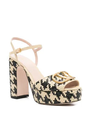 Valentino Garavani  115mm houndstooth platform heeled sandals