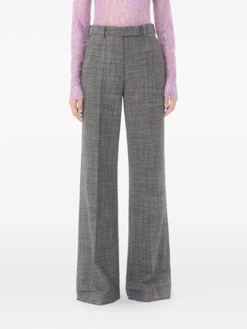 Valentino Garavani  pressed-crease virgin-wool trousers