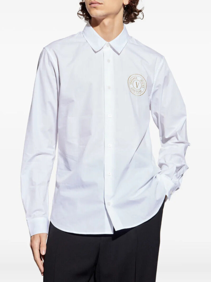 Versace Jeans Couture logo-embroidered cotton shirt
