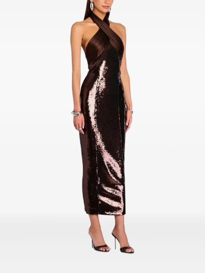 Retrofete sequin halterneck midi dress