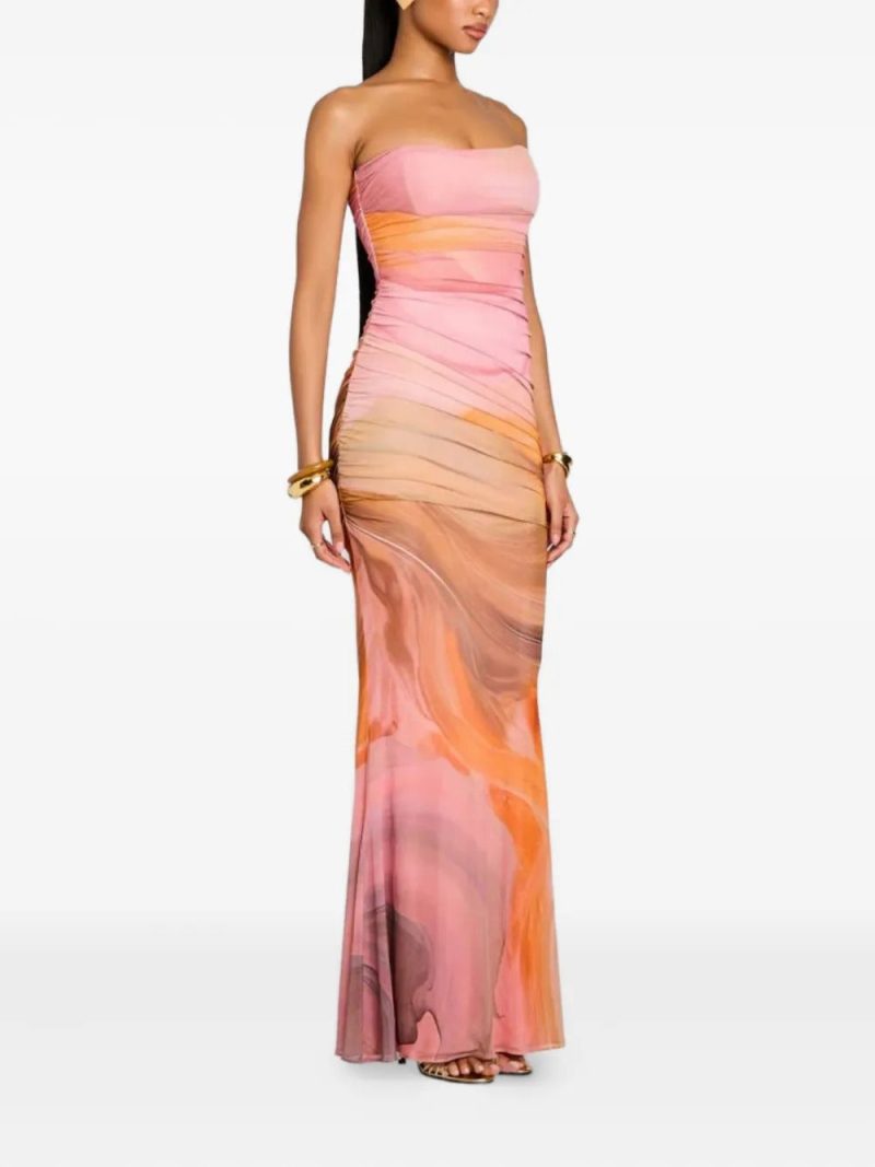 Retrofete Isadore ruched strapless maxi dress
