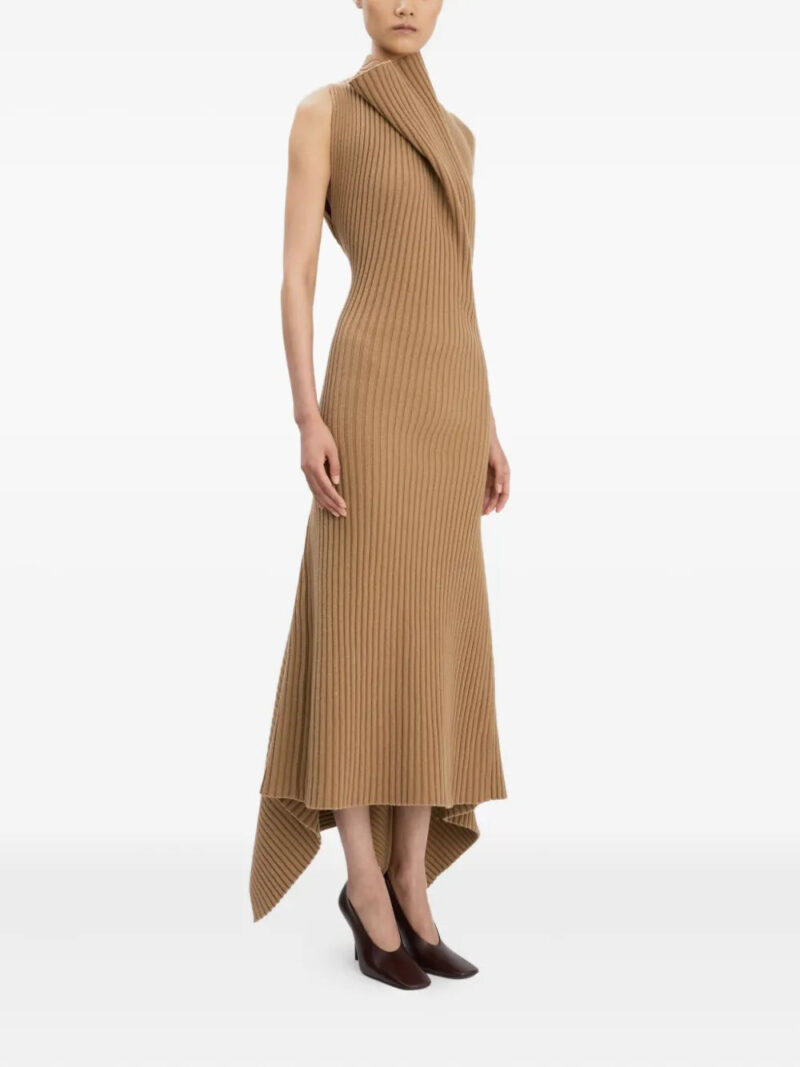 Victoria Beckham  ribbed draped midi dress