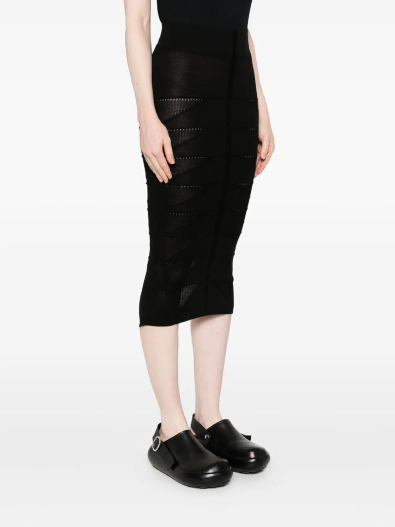 Rick Owens geometric-pattern wool skirt