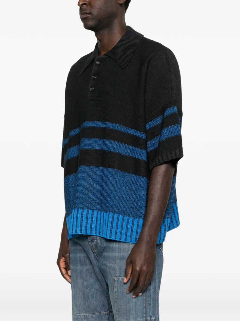 Wales Bonner  stripe button polo shirt