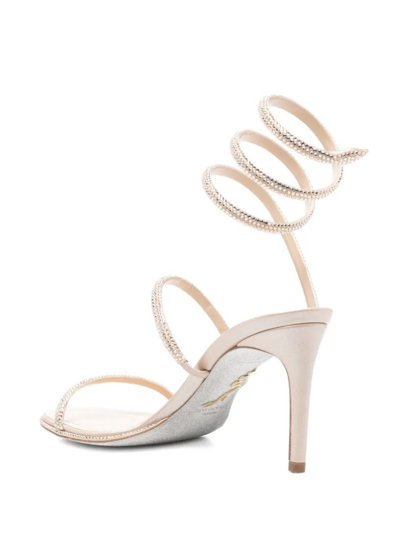 René Caovilla 80mm strass-spiral sandals