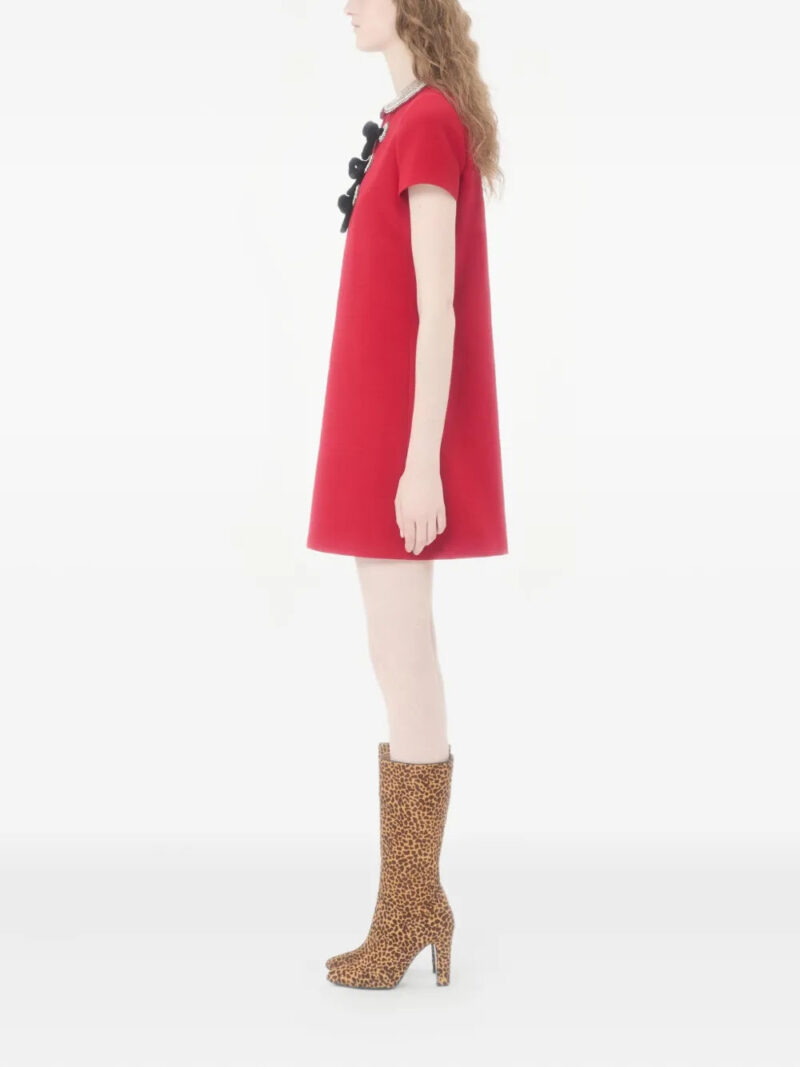 Valentino Garavani  embroidered crepe couture mini dress