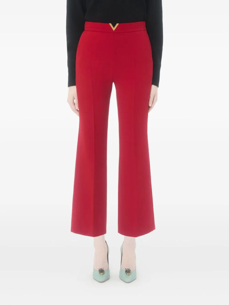 Valentino Garavani  V-detail wool crepe trousers