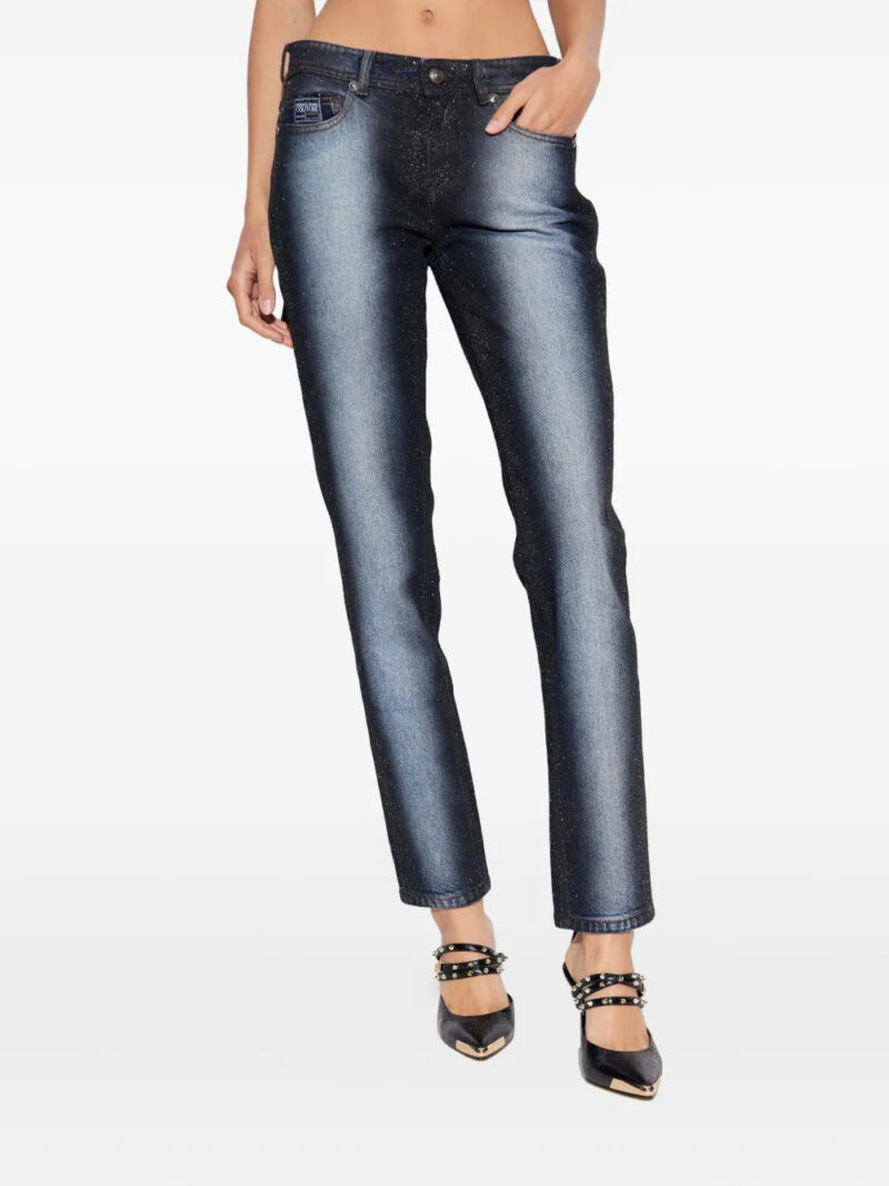 Versace Jeans Couture sparkled denim straight-leg jeans