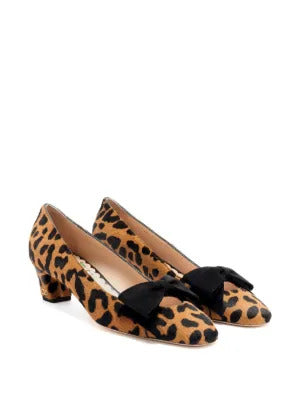 Valentino Garavani suede-trimmed leopard-print calf hair pumps