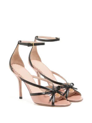 Valentino Garavani  Bepointy bow-detail leather sandals