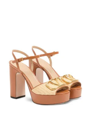 Valentino Garavani logo-plaque platform sandals
