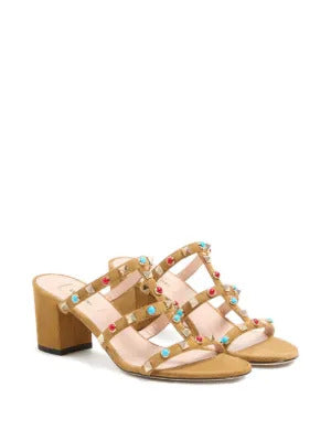 Valentino Garavani Rockstud cabochon-embellished leather sandals