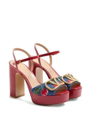 Valentino Garavani cherryfic-embroidery vlogo-signature platform sandals
