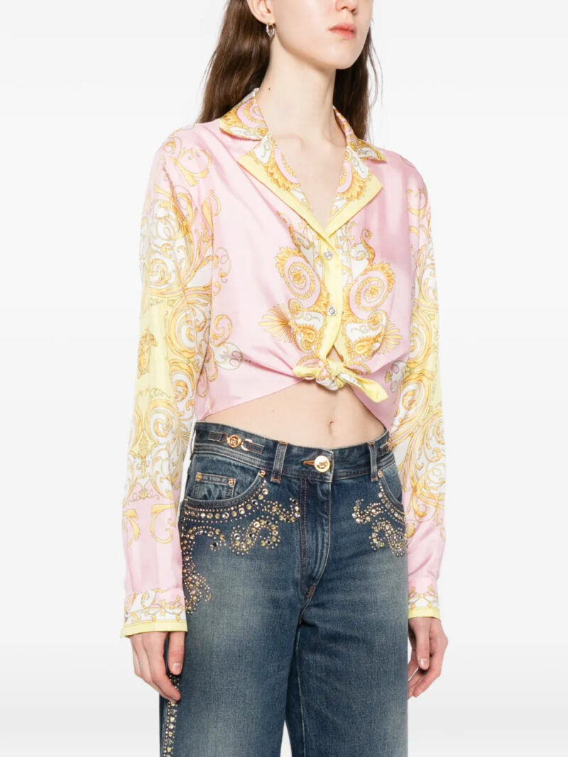 Versace  printed silk twill shirt