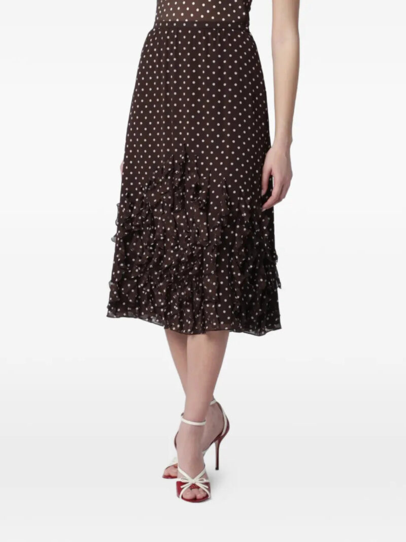 Valentino Garavani polka dot ruffled midi skirt
