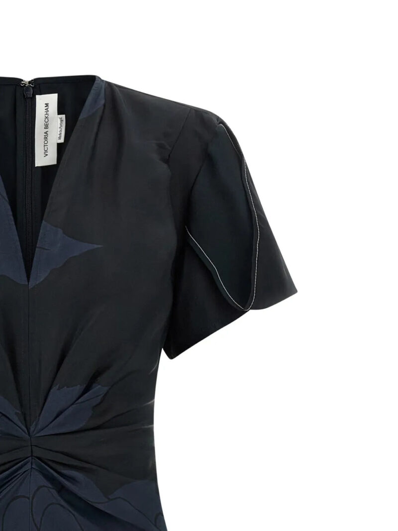 Victoria Beckham gathered V-neck midi dress