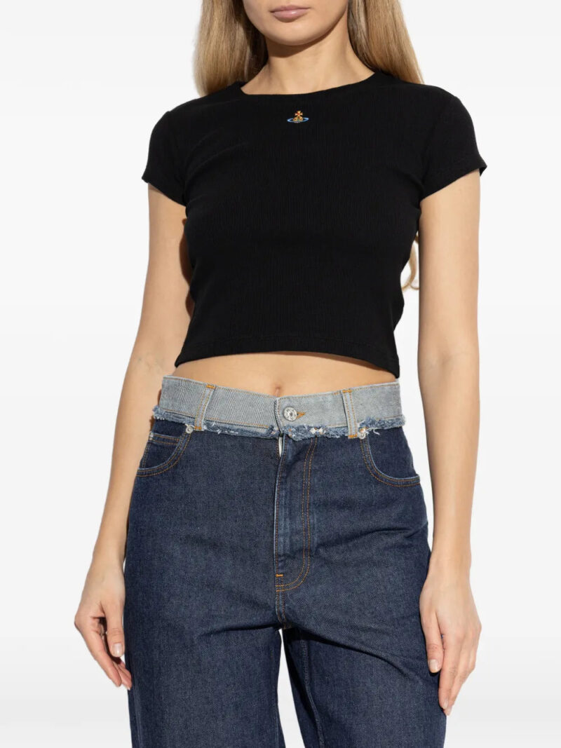 Vivienne Westwood  orb-embroidered crop T-shirt