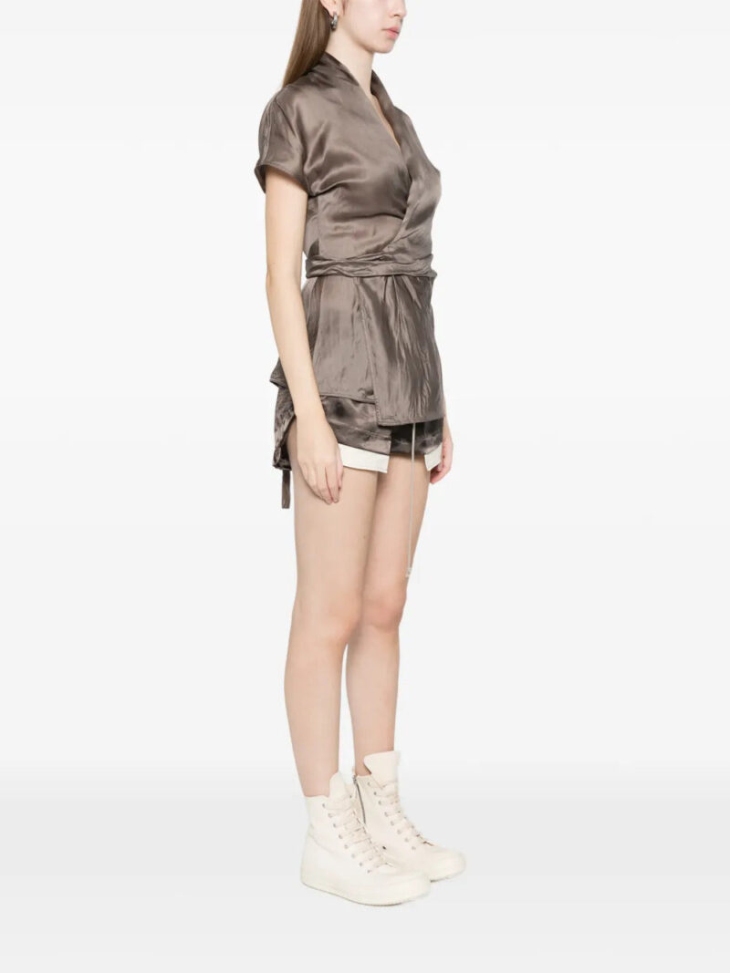 Rick Owens tie-detail short-sleeve blouse