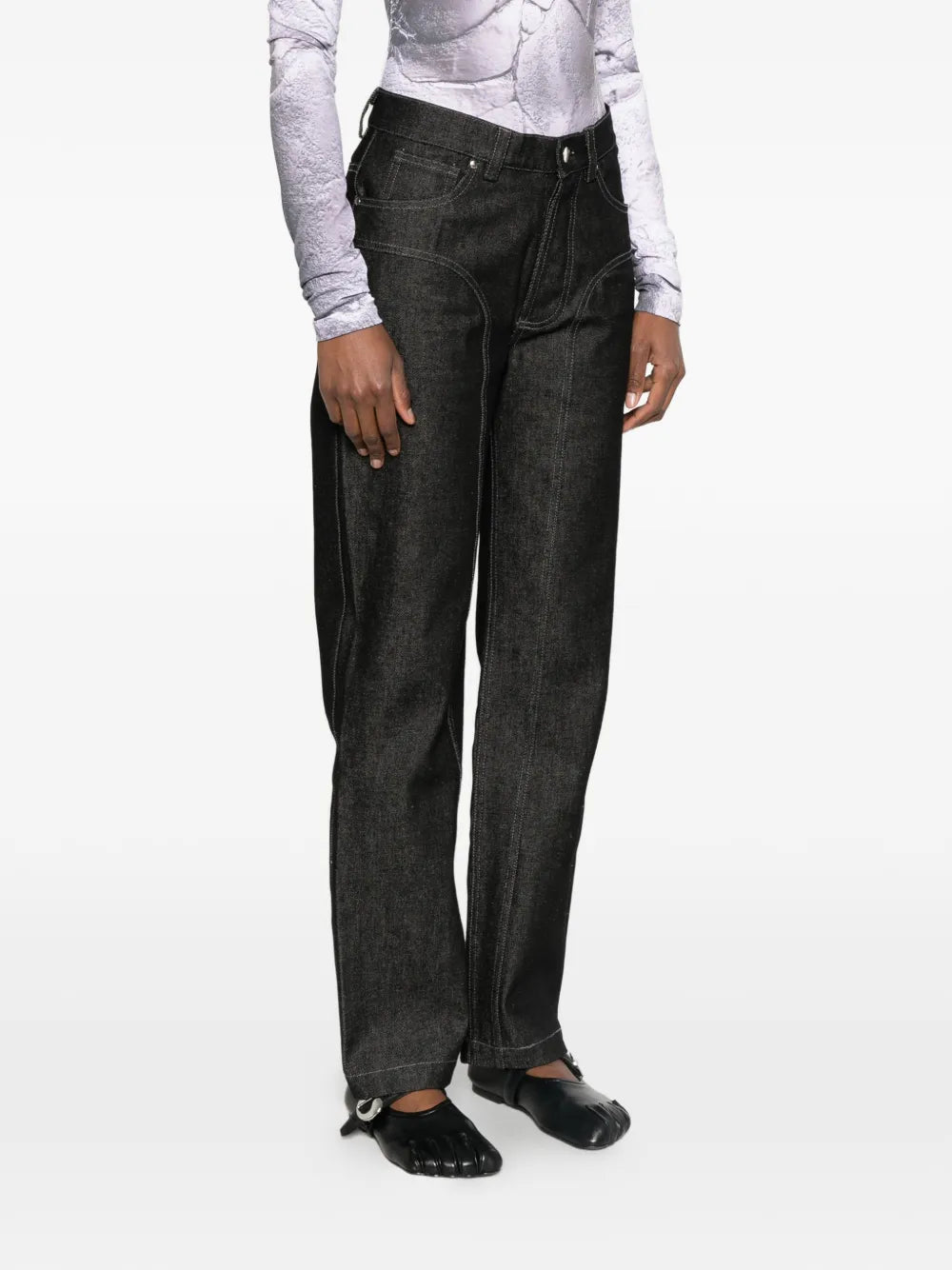VICTOR CLAVELLY seam-detail straight-leg jeans - Image 3