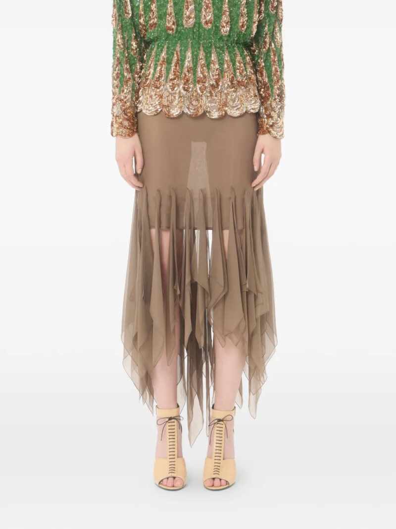 Valentino Garavani asymmetrical chiffon skirt