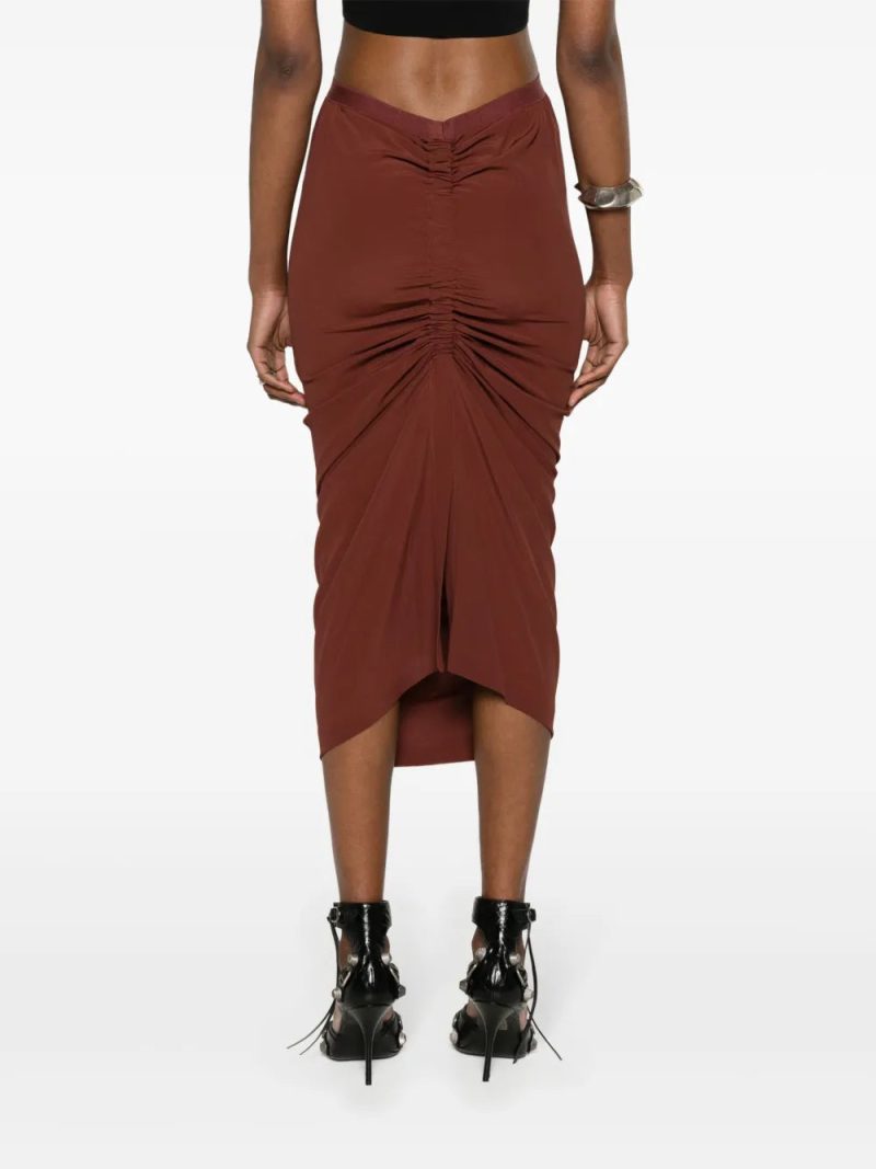 Rick Owens Shrimp draped midi skirt