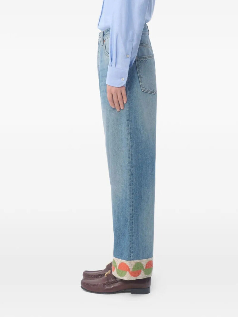 Valentino Garavani  jacquard-hem jeans