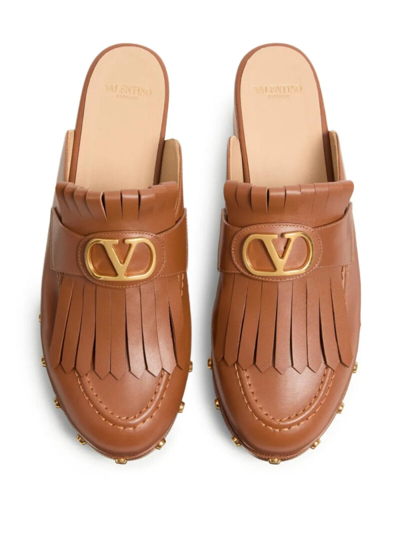 Valentino Garavani  45mm VLogo Signature fringed clogs