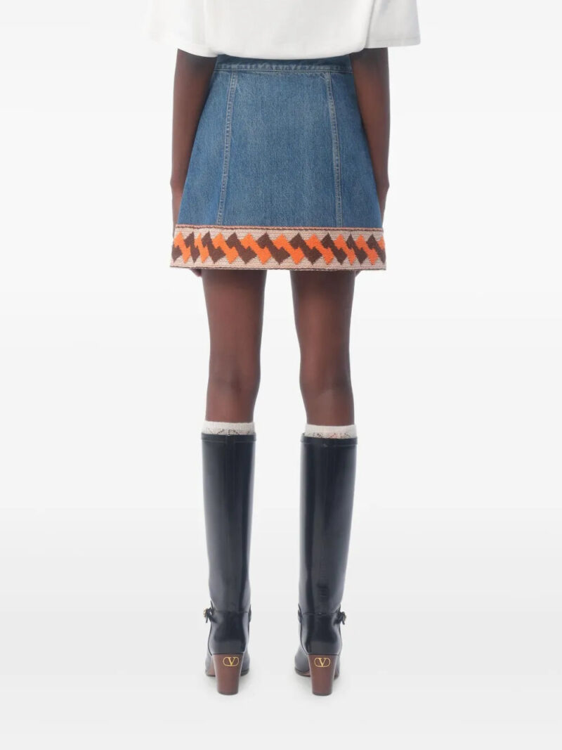 Valentino Garavani  jacquard-trim mini skirt