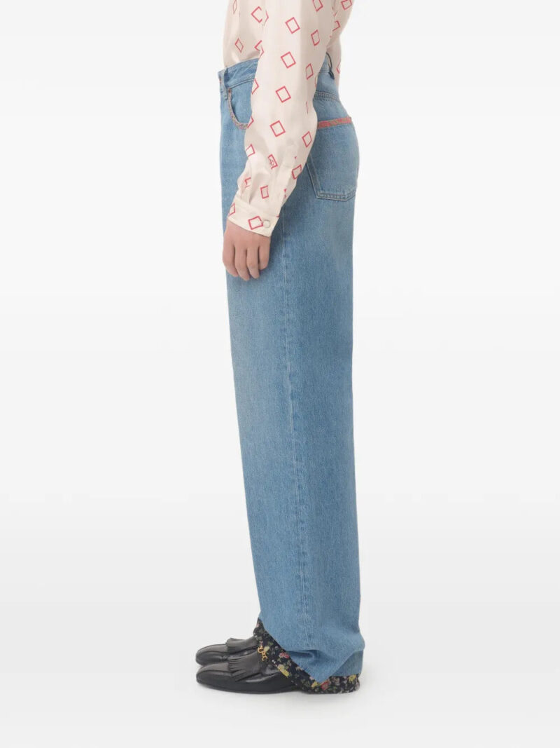 Valentino Garavani  floral-trim jeans