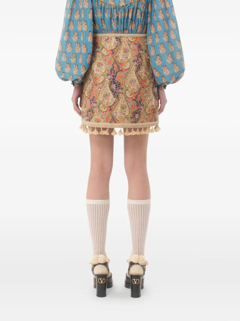 Valentino Garavani Voyage Imaginaire-print embroidered skirt