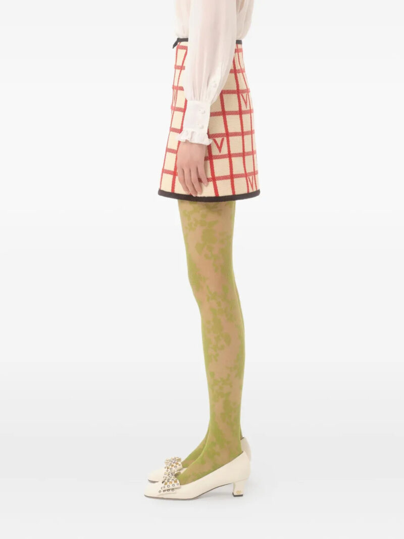 Valentino Garavani  grid-patterned mini skirt